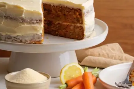 Karottenkuchen auf einem Teller